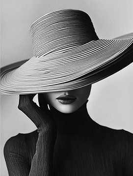 Elegante dame monochrome van PixelPrestige