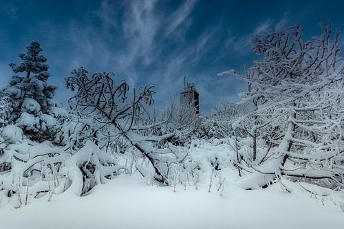 Fichtelberg in de sneeuw