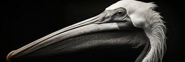 Black Pelican Portrait by ARTEO Paintings