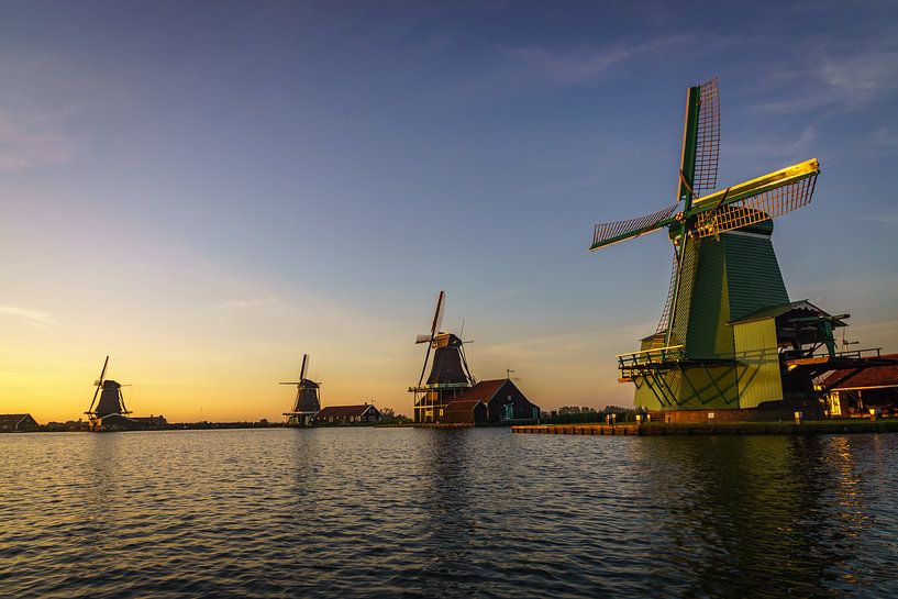 The Zaanse Schans during Blue Hour by Andrea Pijl - Pictures