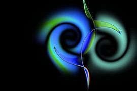 Glasspirale Blau - Grün von Claudia Gründler