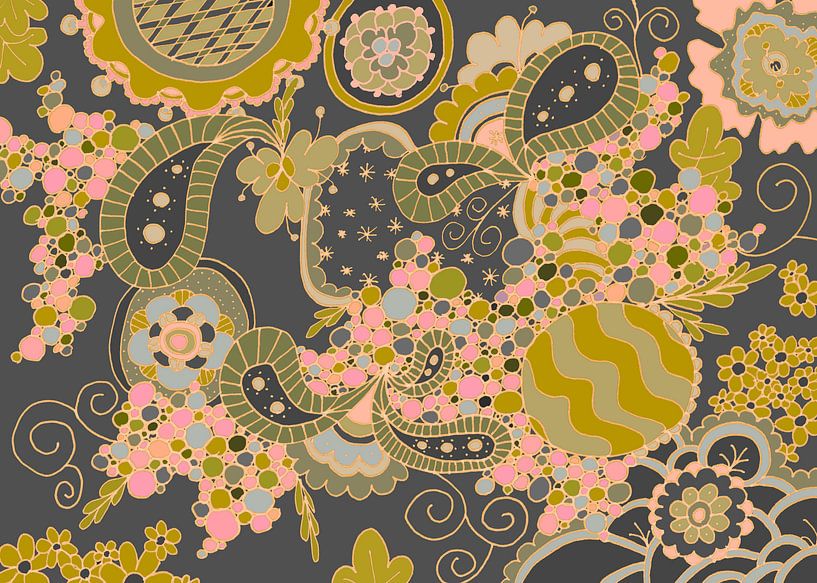 Paisley pleasure vintage green by QEIMOY
