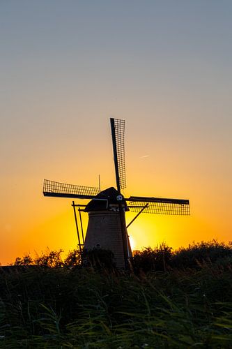 A mill with setting sun
