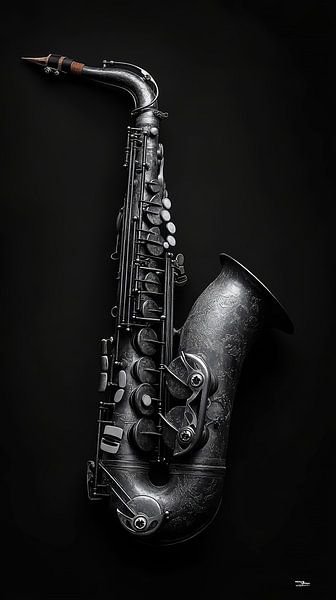 Musikinstrument in Schwarz und Weiß von Gelissen Artworks