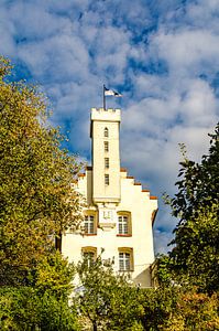 Veitsburg in Ravensburg Oberschwaben Deutschland mit Schäfchenwolken