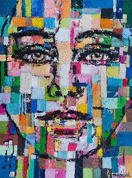 Peinture visage femme abstraite