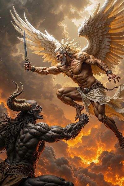 ARIONEL: The Angel in Battle Against the Demon of Satan by INFERAURUM