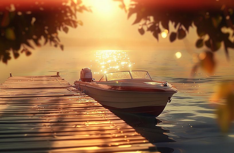 Sonniger Seeuferblick von fernlichtsicht