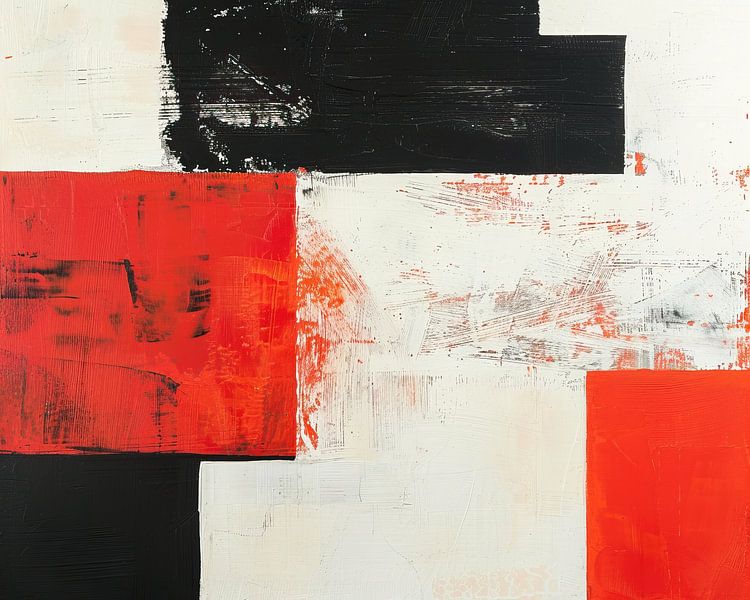 Red Black Abstract | Crimson Clash by Modern Collection
