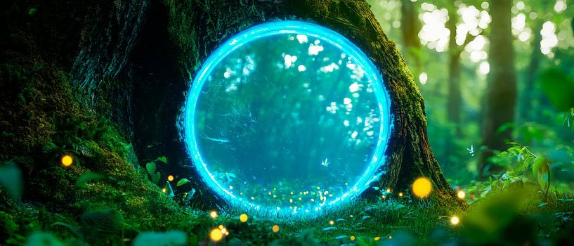 Magical portal in the forest light by Poster Art Shop