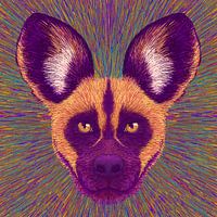 Visage d'animal Chien sauvage