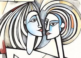 abstracte paren, motief 4