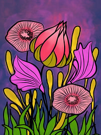 Violet Fantasy bloeit van Chromapetal