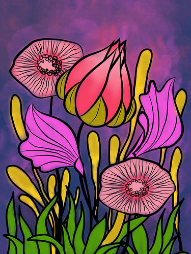 Violet Fantasy Blooms