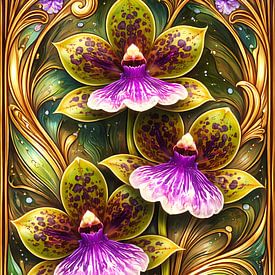 Orchideen im Jugendstil von Linda de Klein