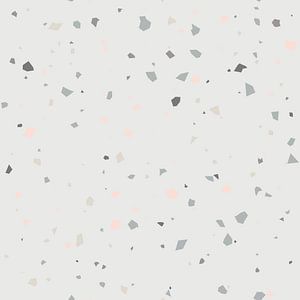 Papier peint Terrazzo abstrait dans des tons pastel de gris, rose et beige sur Dina Dankers