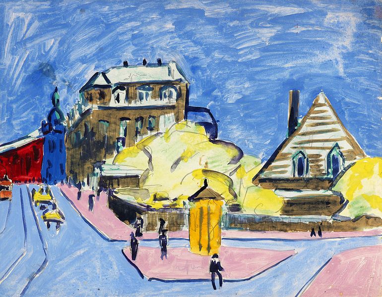 Straatbeeld (Dresden), ERNST LUDWIG KIRCHNER, 1910 van Atelier Liesjes