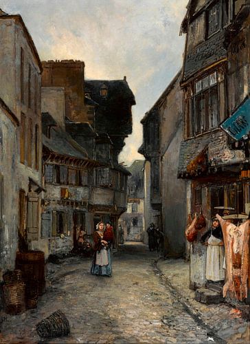 Een straat in Landerneau, Johan Barthold Jongkind