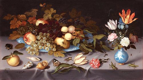 Stilleven met vruchten en bloemen, Balthasar van der Ast