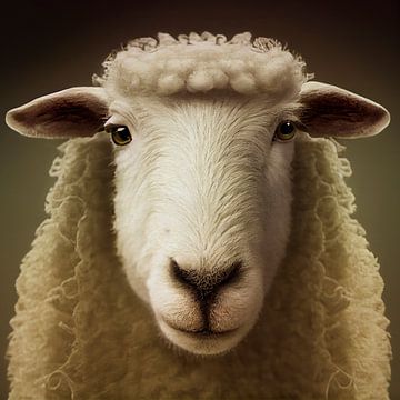 Portrait de mouton sur Vlindertuin Art