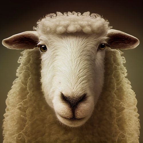 Sheep portrait by Vlindertuin-Art