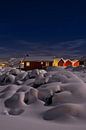 Lofoten-Hütten im Schnee von Dirk-Jan Steehouwer Miniaturansicht