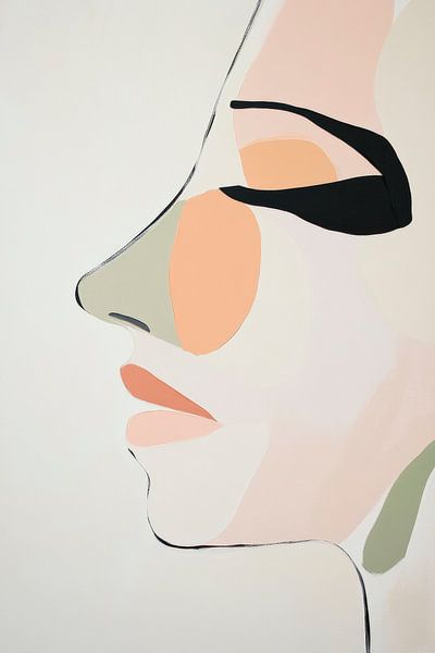 Gezicht van stilte - harmonieuze lijnen van Poster Art Shop