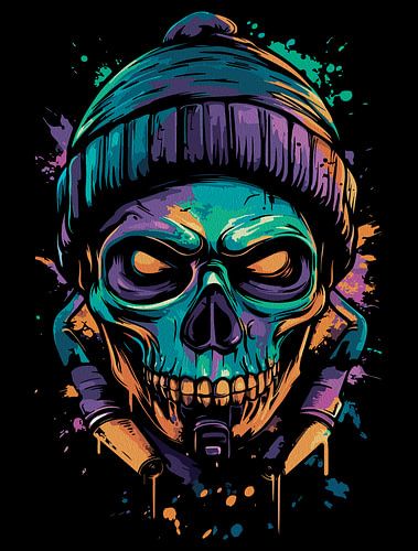 Neon Schedel: Graffiti Gloed