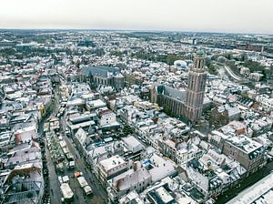 Zwolle Stadt Winter Drohnenansicht mit dem Peperbus