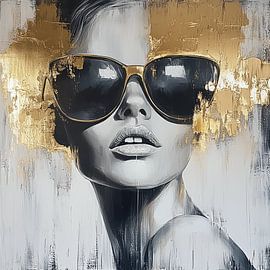 Portrait élégant femme artwork moderne sur Wilma Mesman