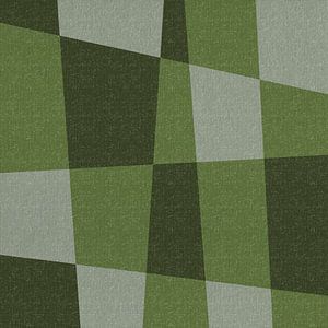 Formes et lignes géométriques abstraites modernes dans un style rétro. Couleurs vertes. sur Dina Dankers