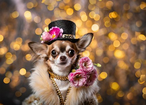 Chihuahua goes to a party