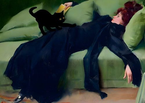 Cat Print Decadent Young Woman Famous