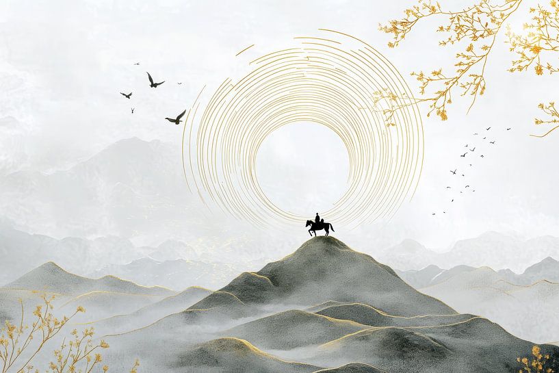 Endless horizon and tranquillity on mountain tops by Digitale Schilderijen