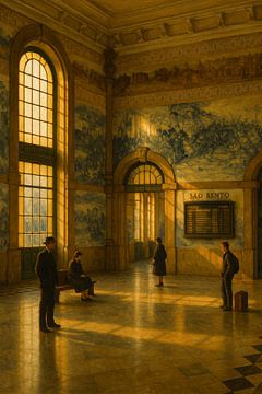 Porto Tile Hallway: Interior Drama at the Azulejo Station by Travel Shop