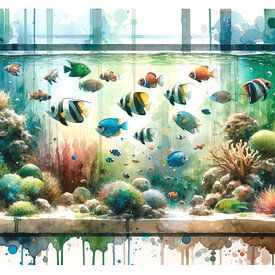 Colorful Aquarium Fish Tank by Chromatic Fusion Studio
