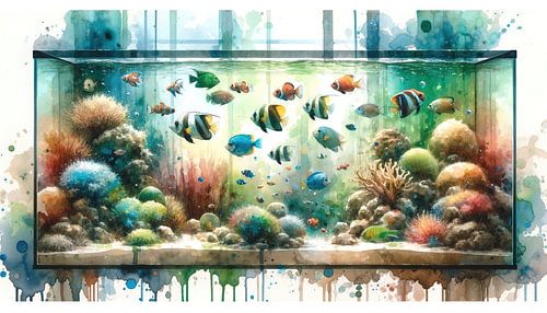 Colorful Aquarium Fish Tank by Chromatic Fusion Studio