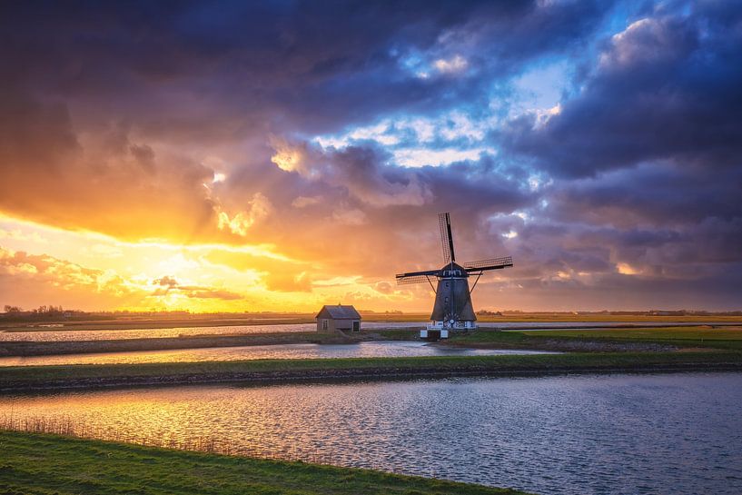 Molen het Noorden op Texel. van Justin Sinner Photography ( Fotograaf op Texel)