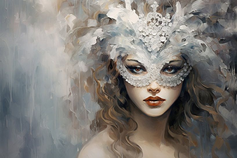 Grey Modern Portrait by Eye catching paintings