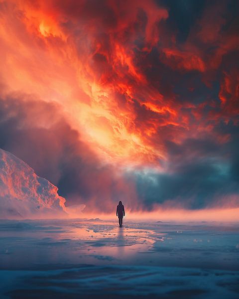 Winterwonderland in het avondlicht van fernlichtsicht