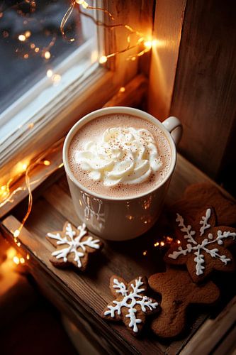 Le plaisir du café en hiver sur Poster Art Shop