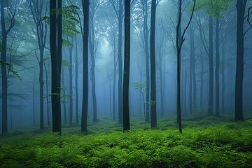 morning light in the forest by Egon Zitter