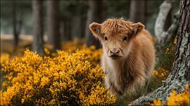 Scotch highlander / Scotch highlander calf by Gelissen Artworks