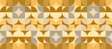 Bauhaus Abstraktion in goldenen Farben
