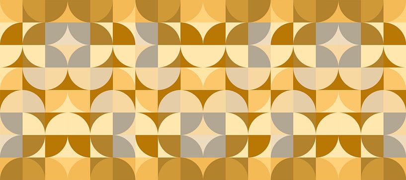 Bauhaus abstraction in golden colours by Mad Dog Art