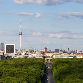Centrum Berlijn - Skyline met Fernseturm en Brandenburger Tor van Frank Herrmann