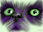 Katze mit magischen grünen Augen von Patricia Piotrak Miniaturansicht