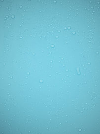 Gouttelettes d'eau sur une surface bleu turquoise sur MPROJECT