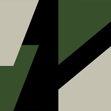 Vert Noir Blanc Formes abstraites no. 4 sur Dina Dankers