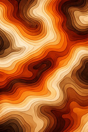 Warme Topografische Golven Abstracte Poster von Dante S